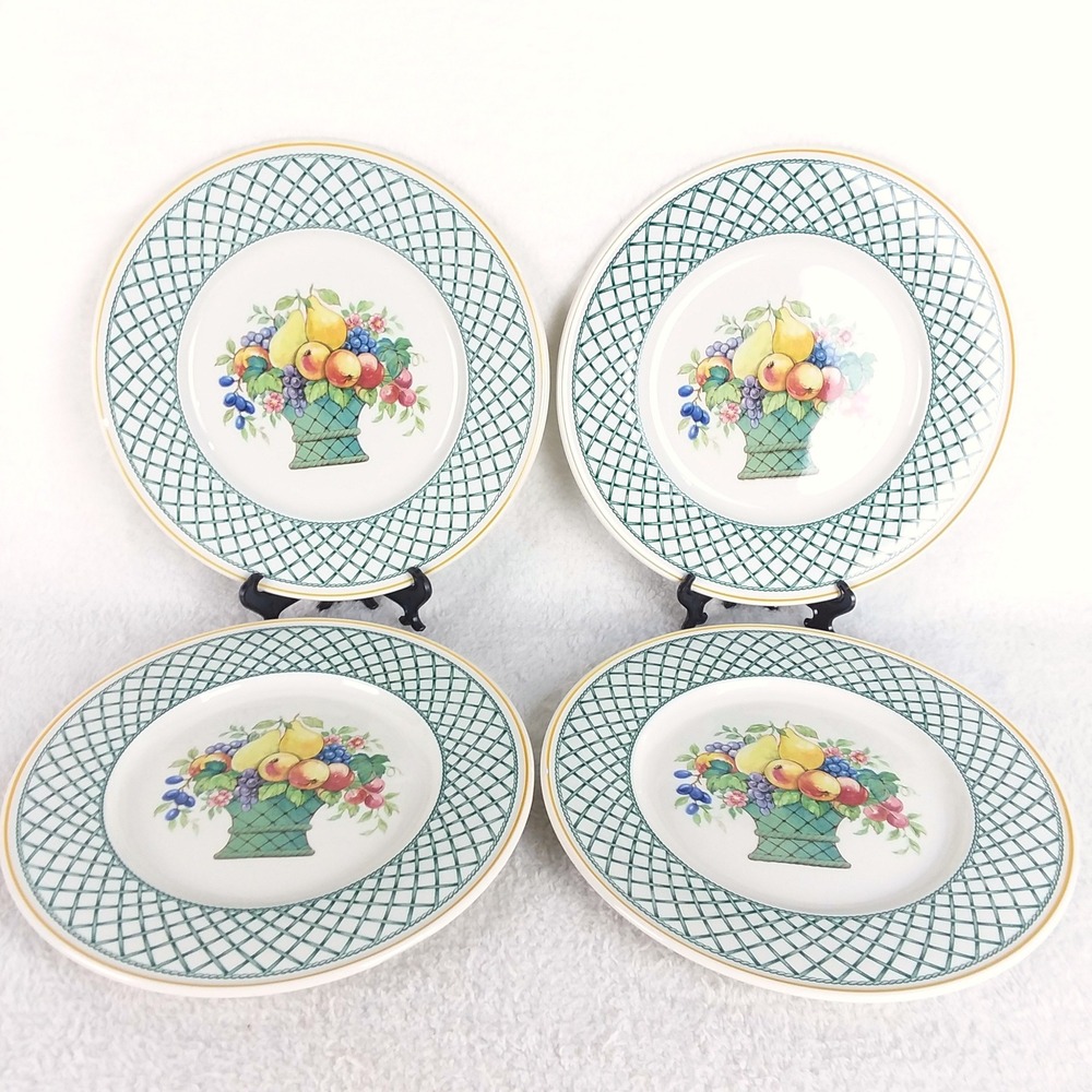 4 Villeroy‎ & Boch Basket Porcelain Dinner Plates 10.5" Germany Discontinued - Picture 2 of 9